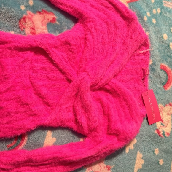 Hot Pink Long Sleeve Body Suit - Picture 2 of 5